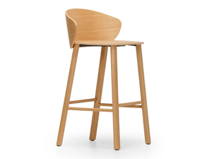 NOT WOOD - High wooden stool with footrest _ True Design